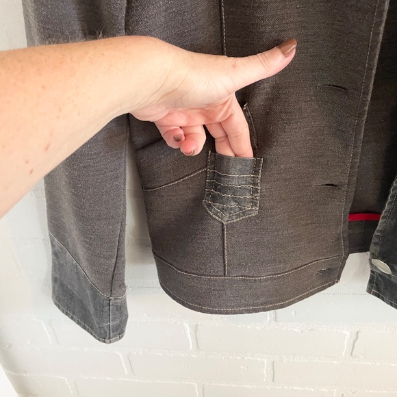 Elisa Cavaletti Y2K Women’s Jersey Knit Blazer Cotton Stretch asymmetrical Sz M - Picture 7 of 15